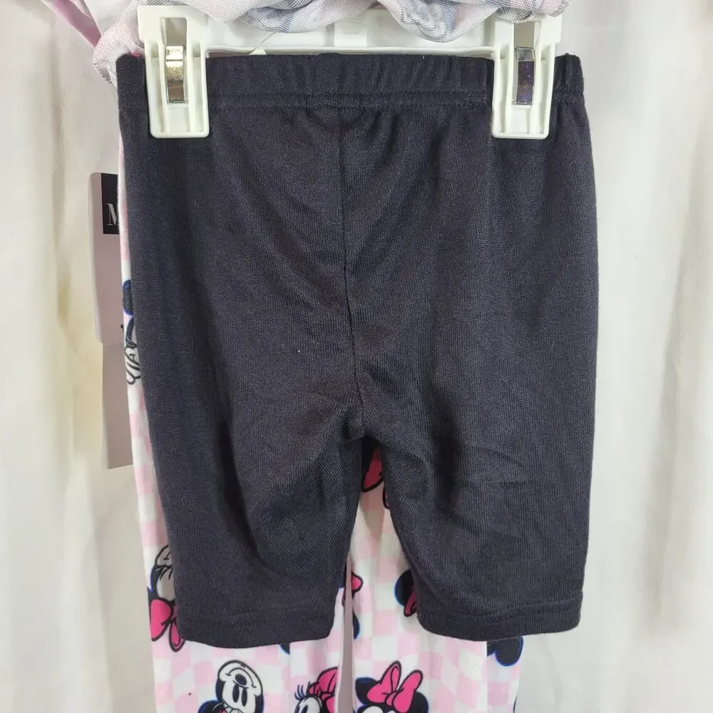 Disney Minnie Mouse 3 Pc Pajama Set Pink Size 4 NWT
